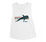 Image of Atoll Board Co Ladies' Muscle Tank with Atoll Whale Shark Graphic - White, L - White,L 4A7DE1B1