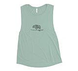 Image of Atoll Board Co Ladies' Muscle Tank with Black Atoll Mandala Graphic - Dusty Blue, L - Dusty Blue,L 51F7F4DC
