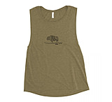 Image of Atoll Board Co Ladies' Muscle Tank with Black Atoll Mandala Graphic - Heather Olive, L - Heather Olive,L 45EDFA07