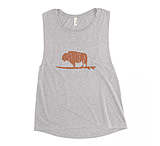Image of Atoll Board Co Ladies' Muscle Tank with Vintage Atoll Bison Graphic - Athletic Heather, L - Athletic Heather,L 829636BE