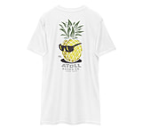 Image of Atoll Board Co Men's Heavyweight Tee with Atoll Pineapple Head Graphic - White, XL - White,XL B78706DA