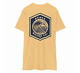 Image of Atoll Board Co Men's Heavyweight tee with Blue Atoll Wave Graphic - Vintage Gold, S - Vintage Gold,S 7ACD7D82