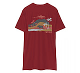 Image of Atoll Board Co Men's premium heavyweight tee with Atoll Volcano Graphic - Brick Red, L - Brick Red,L 3A7F54A4