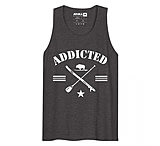 Image of Atoll Board Co Men's premium tank top with Addicted to Paddle Boarding Graphic - Charcoal Heather, L - Charcoal Heather,L 90B406E8