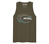 Image of Atoll Board Co Men's premium tank top with Atoll Island Graphic - Military Green, L - Military Green,L 399428C1
