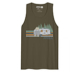 Image of Atoll Board Co Men's premium tank top with Atoll SUP Camp Graphic - Military Green, S - Military Green,S 990C07C7