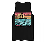 Image of Atoll Board Co Men's premium tank top with Atoll SUP Rider and Reef Graphic - Black, L - Black,L 254A70D7