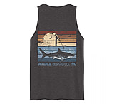 Image of Atoll Board Co Men's premium tank top with Atoll SUP Rider and Shark Graphic - Charcoal Heather, L - Charcoal Heather,L 1BF4A40C