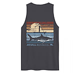 Image of Atoll Board Co Men's premium tank top with Atoll SUP Rider and Shark Graphic - Navy, L - Navy,L E8C904B9