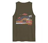 Image of Atoll Board Co Men's premium tank-top with Atoll Volcano Grapic - Military Green, 3XL - Military Green,3XL DAAA82DE