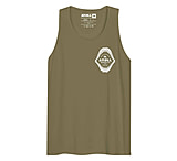 Image of Atoll Board Co Men's Tank Top with Atoll Shark Fossil Graphic - Military Green, M - Military Green,M 9DAA5B5A