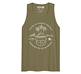 Image of Atoll Board Co Men's Tank Top with Atoll Skull Island Graphic - Military Green, M - Military Green,M 82CCFE61