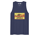 Image of Atoll Board Co Men's Tank Top with Atoll Sunset Logo Hunter Edition - Harbor Blue, L - Harbor Blue,L 505B467E