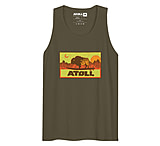 Image of Atoll Board Co Men's Tank Top with Atoll Sunset Logo Hunter Edition - Military Green, L - Military Green,L C00D0575