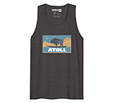 Image of Atoll Board Co Men's Tank Top with Atoll Sunset Logo Night Edition - Charcoal Heather, 2XL - Charcoal Heather,2XL EA38EAA7