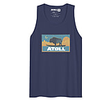 Image of Atoll Board Co Men's Tank Top with Atoll Sunset Logo Night Edition - Harbor Blue, 2XL - Harbor Blue,2XL 29EA71BA