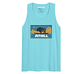 Image of Atoll Board Co Men's Tank Top with Atoll Sunset Logo Night Edition - Pacific Blue, M - Pacific Blue,M 142D2D3C