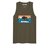 Image of Atoll Board Co Men's Tank Top with Atoll Sunset Logo Original Edition - Military Green, XL - Military Green,XL E3318B09