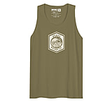 Image of Atoll Board Co Men's Tank Top with Atoll Wave Graphic - Military Green, S - Military Green,S 088A5B0A