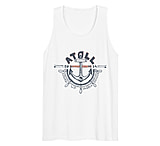Image of Atoll Board Co Men's White Tank Top with Atoll Anchor Design - M - M 66DBE5C6