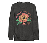 Image of Atoll Board Co Premium Crew Neck Sweatshirt with Atoll Paddle Board Island Flower Graphic - Charcoal Heather, L - Charcoal Heather,L CFD8D1E1