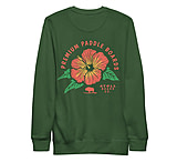 Image of Atoll Board Co Premium Crew Neck Sweatshirt with Atoll Paddle Board Island Flower Graphic - Forest Green, L - Forest Green,L 48F79895