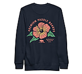 Image of Atoll Board Co Premium Crew Neck Sweatshirt with Atoll Paddle Board Island Flower Graphic - Navy Blazer, L - Navy Blazer,L 763234C8