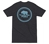 Image of Atoll Board Co Premium Heavyweight Tee with blue Atoll Circular Graphics - Charcoal Heather, L - Charcoal Heather,L CBF5C09E