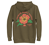 Image of Atoll Board Co Premium Hoodie with Atoll Paddle Board Island Flower Graphic - Military Green, L - Military Green,L A68EDD7E