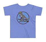 Image of Atoll Board Co Toddler Short Sleeve Tee with Atoll T-Rex Dinosaur Graphic - Heather Columbia Blue, 2T - Heather Columbia Blue,2T B90E11AA