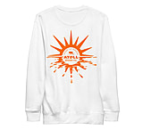 Image of Atoll Board Co Unisex Crew Neck Sweatshirt with Atoll Horizon Sunset Graphic - White, M - White,M 7F9292ED