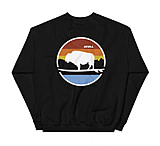Image of Atoll Board Co Unisex Crew Neck Sweatshirt with Atoll Landscape Graphic - Black, 2XL - Black,2XL 4318FF2B