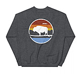 Image of Atoll Board Co Unisex Crew Neck Sweatshirt with Atoll Landscape Graphic - Dark Heather, 3XL - Dark Heather,3XL 0F60FFF3