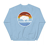 Image of Atoll Board Co Unisex Crew Neck Sweatshirt with Atoll Landscape Graphic - Light Blue, 3XL - Light Blue,3XL 15B25876