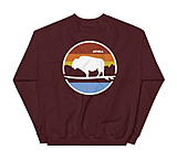 Image of Atoll Board Co Unisex Crew Neck Sweatshirt with Atoll Landscape Graphic - Maroon, S - Maroon,S D4821436