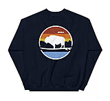 Image of Atoll Board Co Unisex Crew Neck Sweatshirt with Atoll Landscape Graphic - Navy, 2XL - Navy,2XL 2650B21A