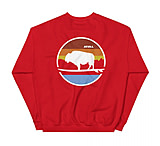 Image of Atoll Board Co Unisex Crew Neck Sweatshirt with Atoll Landscape Graphic - Red, XL - Red,XL 74F472EB