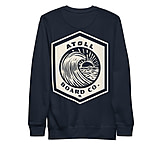 Image of Atoll Board Co Unisex Crew Neck Sweatshirt with Atoll Wave Graphic - Navy Blazer, M - Navy Blazer,M 718846A9