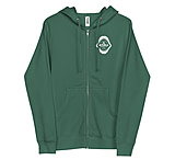 Image of Atoll Board Co Unisex Fleece Zip Up Hoodie with Atoll Shark Fossil Graphic - Alpine Green, L - Alpine Green,L A7447EFB
