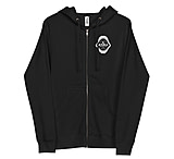 Image of Atoll Board Co Unisex Fleece Zip Up Hoodie with Atoll Shark Fossil Graphic - Black, L - Black,L 2C31E286
