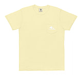 Image of Atoll Board Co Unisex garment-dyed pocket t-shirt with Atoll Hand Drawn Bison Graphic - Butter, XL - Butter,XL 76646817