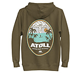 Image of Atoll Board Co Unisex Hoodie with Atoll Calm in Chaos Graphic - Military Green, L - Military Green,L B0B9DBE9