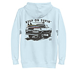 Image of Atoll Board Co Unisex Hoodie with Atoll Paddle Board Truck Graphic - Sky Blue, L - Sky Blue,L 659A2A26