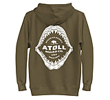 Image of Atoll Board Co Unisex Hoodie with Atoll Shark Fossil Graphic - Military Green, M - Military Green,M 1CC123D7