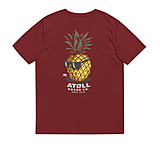 Image of Atoll Board Co Unisex Organic Cotton Tee with Atoll Pineapple Head Graphic - Burgundy, L - Burgundy,L 820BEEEE