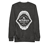 Image of Atoll Board Co Unisex Premium Sweatshirt with Atoll Shark Fossil Graphic - Charcoal Heather, L - Charcoal Heather,L 77657AD2