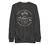 Image of Atoll Board Co Unisex Premium Sweatshirt with Atoll Skull Island Graphic - Charcoal Heather, L - Charcoal Heather,L FD36B1C1