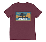 Image of Atoll Board Co Unisex Premium Tri Blend Tee with Atoll Sunset Logo Night Edition - Maroon Triblend, M - Maroon Triblend,M 3AB8B069