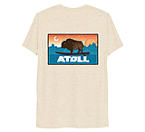 Image of Atoll Board Co Unisex Premium Tri Blend Tee with Atoll Sunset Logo Original Edition - Oatmeal Triblend, S - Oatmeal Triblend,S 97CBB9A1
