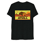 Image of Atoll Board Co Unisex Tri Blend T-shirt with Atoll Sunset Logo Hunter Edition - Charcoal-Black Triblend, L - Charcoal-Black Triblend,L 1A86D8E3